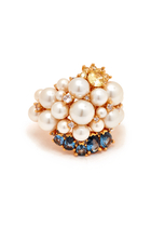 Rain or Shine Statement Ring, Plated Metal & Faux Pearl with Cubic Zirconia